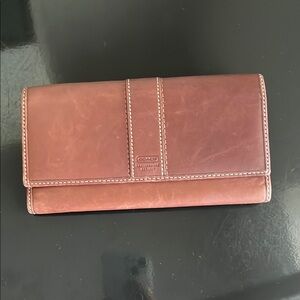 Vintage Coach Brown Leather Clutch